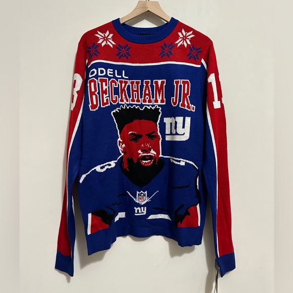 Odell Beckham Jr. #13 Giants Unisex Jersey Ugly Sweater Size M - Picture 4 of 8
